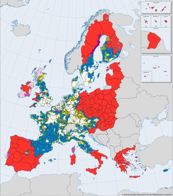 REGIONÁLNÍ POLITIKA EU 2000-2006 Cíl posílení ekonomické a sociální soudržnosti a snížení rozdílů mezi regiony Nástroje tři Cíle a čtyři Iniciativy Společenství; 49,5 % populace v