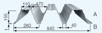 Protipožární sety jsou již upraveny podle těchto typů trapézových plechů: Typ 135/310 Všechny izolační