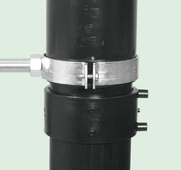 Spojování potrubí kompenzačním hrdlem Kompenzační hrdlo představuje element sloužící ke kompenzaci (eliminaci) tepelných dilatací PE potrubí.