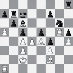 vuhodnou schopnost bránit téměř beznadějnou pozici. 20. gxf4 qxf4 21. qxf4 exf4 22. rg1 bc8 23. a4! Bílý se nadechuje k závěrečnému náporu. Postup a pěšce má černému vytvořit další slabinu. 23. hg6 Tento jezdec je vlastně poslední obrannou baštou černého.
