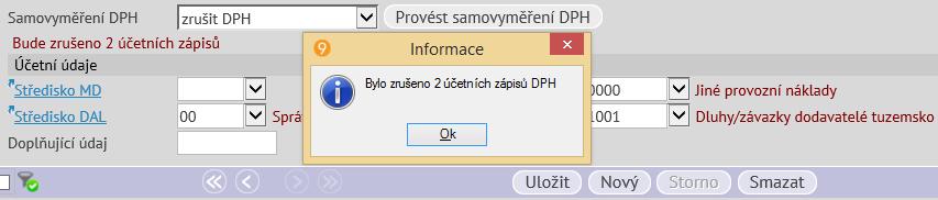 Změna kódu pro výkaz DPH u odběratele Pokud má hlavička nastaven Kód pro výkaz DPH 0 a na složce byl nastaven ruční vstup sazby DPH (nastaveno ručním zadáním sazby DPH nebo nastavením položky Pro