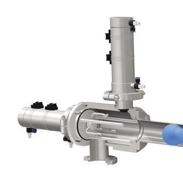 Plně automatizovaný systém s potrubním ježkem Vlastnosti Komponenty: hygienická inline stanice, přijímací komora Charakteristika: