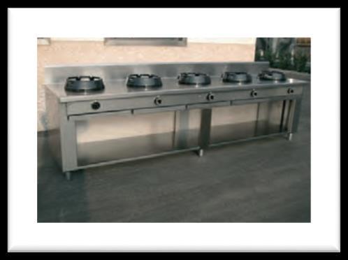 2400 x 1400 x 850 mm, 8 varných zón, 112 kw, (8 x 14 kw), otevřený