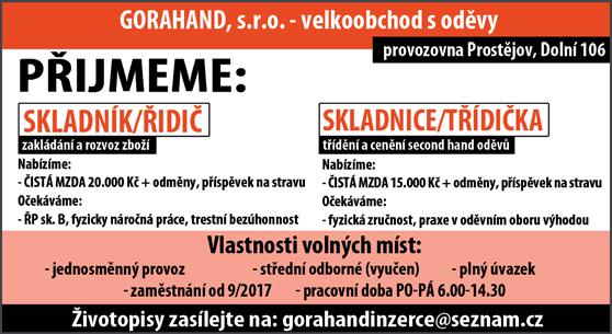 B na dodávku do 3,5t - vnitrostátní přepravu. Volejte 776449009 Hledám pomocníky na stavbu. Platba denně. Tel.