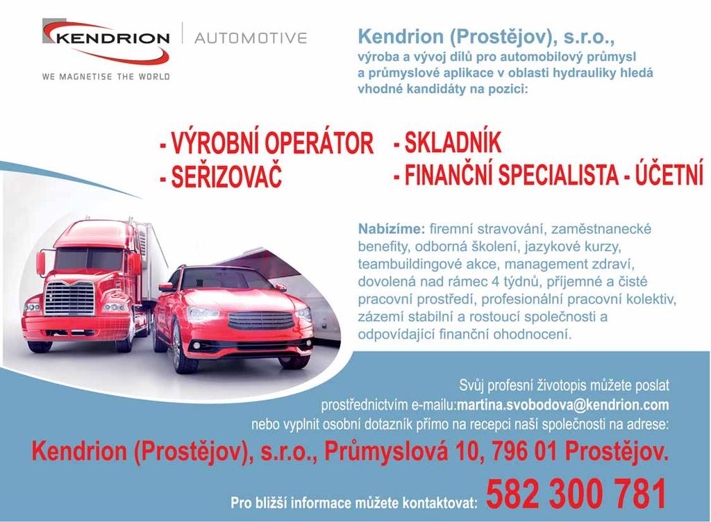 Bezpečnostní a úklidová agentura přijme do pracovního poměru na zkrácený pracovní úvazek invalidní důchodce/důchodkyni, na pracovní pozice vrátný a úklidový pracovník v Prostějově. Informace na tel.