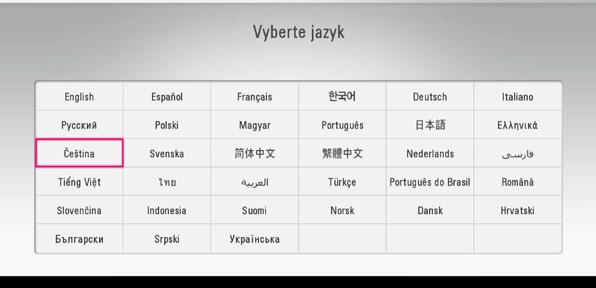 22 Systémové nastavení Úvodní nastavení 5. Potvrďte testovací zvukové signály reproduktorů stisknutím tlačítka ENTER (b).