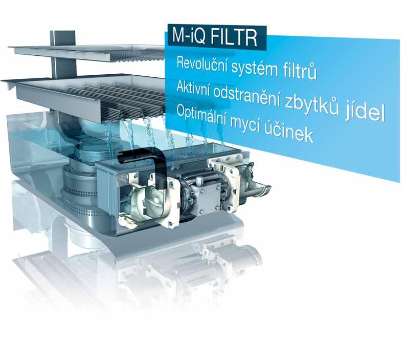 M-iQ FILTR MÍSTO VÍCE VODY VÍCE INTELIGENCE Srdcem mycího stroje M-iQ je třívrstvý M-iQ fi ltr - špička v efektivitě a inženýrském umění.