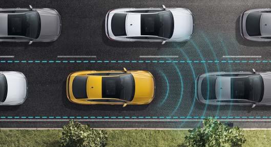 ⁴) S E R 08 09 Dává pozor na Vás i na ostatní: Systém kontroly okolí Front Assist s funkcí City nouzového brzdění a s rozpoznáváním chodců pomáhá při hrozící kolizi zmírnit její potenciální následky,