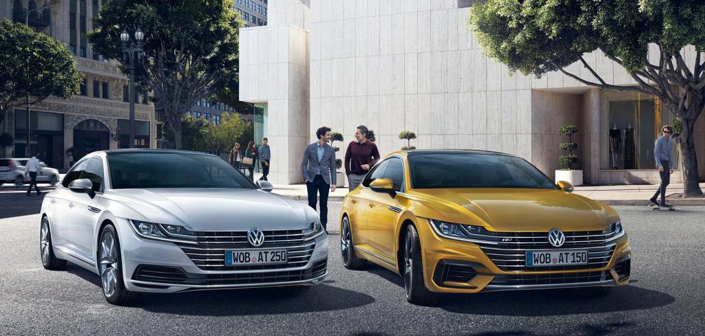 Design, který vezme dech. Výrazná čelní partie, bezrámová konstrukce bočních oken, aerodynamická silueta nový Arteon představuje výzvu k tichému obdivu.