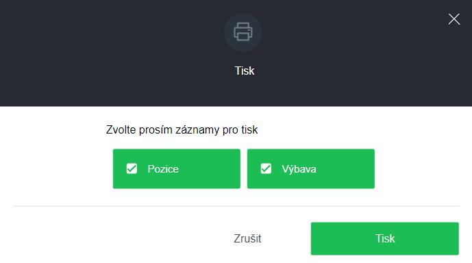 8.KONTROLNÍ LIST Kontrolní list zobrazuje přehled všech položek a výbav zahrnutých do výpočtu, a to včetně souvisejících informací. Záložka Položky je nastavena jako výchozí.