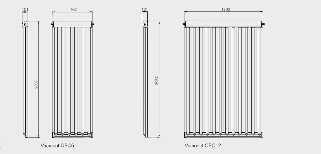 Kolektor s vakuovými trubicemi CPC a CPC CPC CPC Vnější plocha (plocha brutto) m,,8 Absorpční (aperturní) plocha (plocha vstupu světla) m,8, l,97 Obsah absorbéru Selektivita absorpce Selektivita