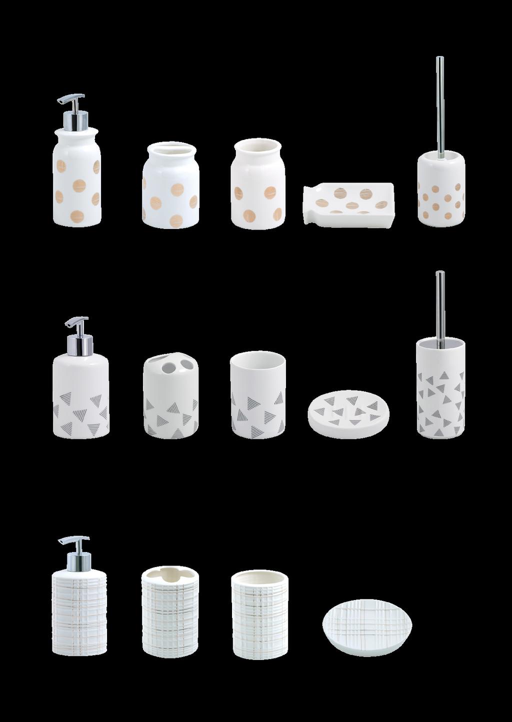 KOUPELNOVÉ SADY FÜRDŐSZOBA SZETTE 1 DAISY 260 ml AWD02191352 AWD02191353 AWD02191354 AWD02191355 AWD02191356 Hrnek na zubní krtáčky / Fogkefetartó Hrnek / Fogmosópohár Mýdlenka / Szappantartó