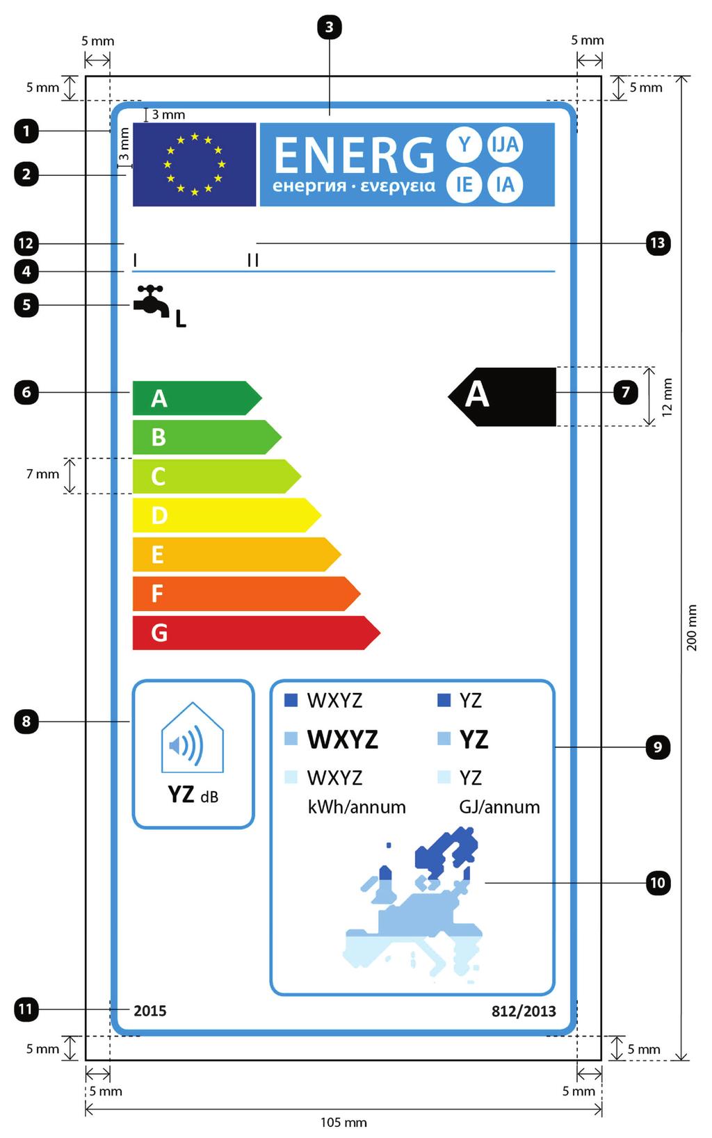 CS L 239/108 5. Úřední věstník Evropské unie Provedení energetického štítku solárního ohřívače vody musí odpovídat níže uvedenému obrázku.