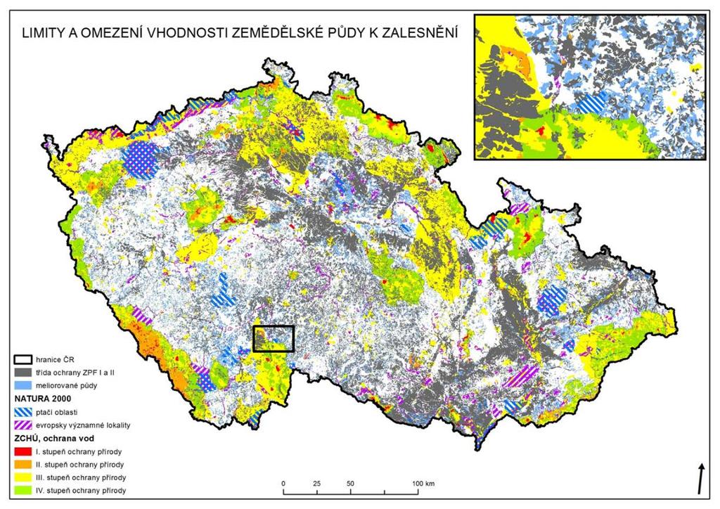 Obrázek 3: Celorepubliková mapa s limity a