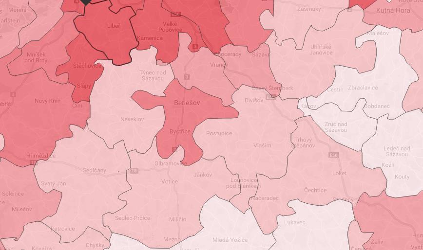V porovnání s okolními obvodními oddělení je v OOP Týnec nad Sázavou evidována nižší či srovnatelná míra kriminality (obrázek 2).