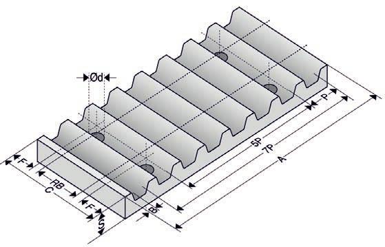 t OZUBENÉ Upínací desky CP Materiál: Al Rozteč t RB C F A B S d CP 6T5 5,000 6,00 25,0 6,0 41,8 3,2 8,0 5,5 CP 10T5 5,000 10,00 29,0 6,0 41,8 3,2 8,0 5,5 CP 16T5 5,000 16,00 35,0 6,0 41,8 3,2 8,0 5,5