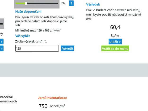 zadat počet odnoží na běžný metr a rozteč řádku.