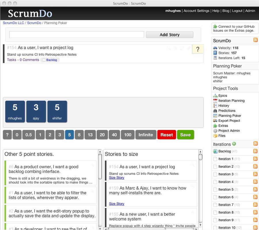 ScrumDo ScrumDo byl navržen od základu pro Scrum. Je to štíhlý nástroj, který podporuje víceuživatelský planning poker, iterativní plánovaní a import a export do xls i rss.