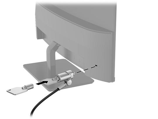 Instalace bezpečnostního kabelu Monitor můžete k pevnému objektu připevnit pomocí