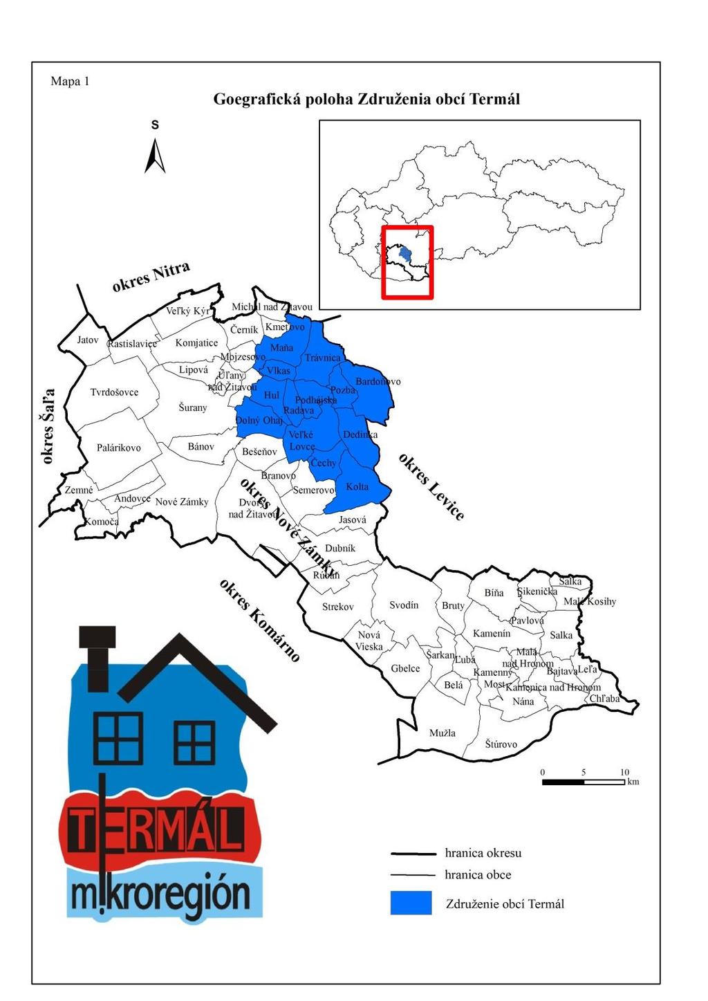 Geografická charakteristika mikroregiónu Termál Združenie obcí Termál (mikroregión Termál) tvorené 13 obcami, rozloha 213,09 km 2, 13 604 obyvateľov (k 31.12.