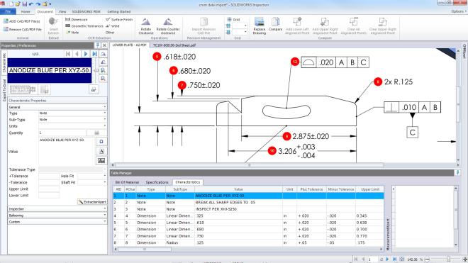 SOLIDWORKS Inspection Vylepšené optické rozpoznávání znaků (OCR) Vylepšení algoritmus OCR nabízí přesnější rozpoznávání dokumentů a písem a vyžaduje od uživatele méně práce s nastavením.