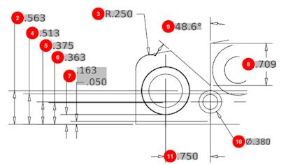 SOLIDWORKS Inspection To umožňuje extrahovat GDT, aniž byste museli jednotlivé prvky