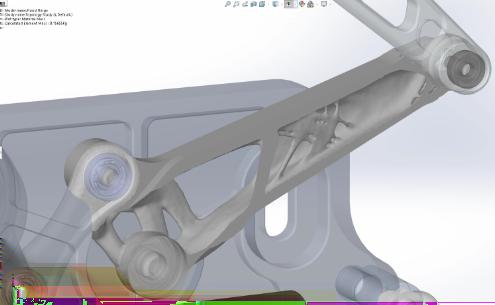 Chcete-li uložit vyhlazenou síť optimalizovaného dílu, klikněte pravým tlačítkem do obrázku Hmotnost materiálu a vyberte příkaz Export Smoothed Mesh (Exportovat vyhlazenou síť).