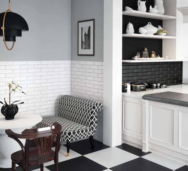 FOGGIA 6,5 x 24,5 cm Foggia Bianco - 6,5 x 24,5 cm 10 99 /bal Cena za m 2 : 18 32 Foggia Nero - 6,5 x 24,5 cm 10 99