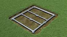 podlahovým rámem () můžete domek na nářadí postavit i na nerovném povrchu, bezpečně