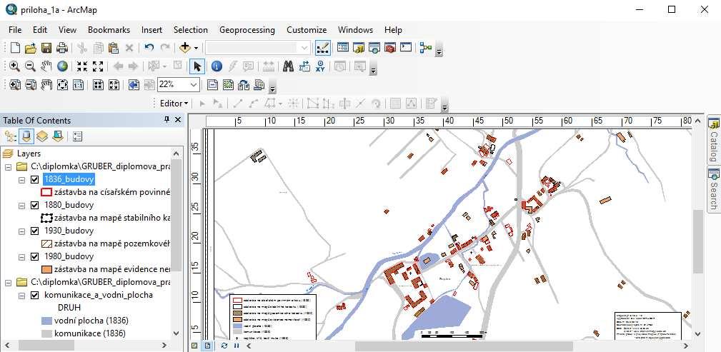PRACOVNÍ POSTUP variant softwaru ArcGIS (ArcGIS for Desktop, ArcGIS Online a ArcGIS for Server).