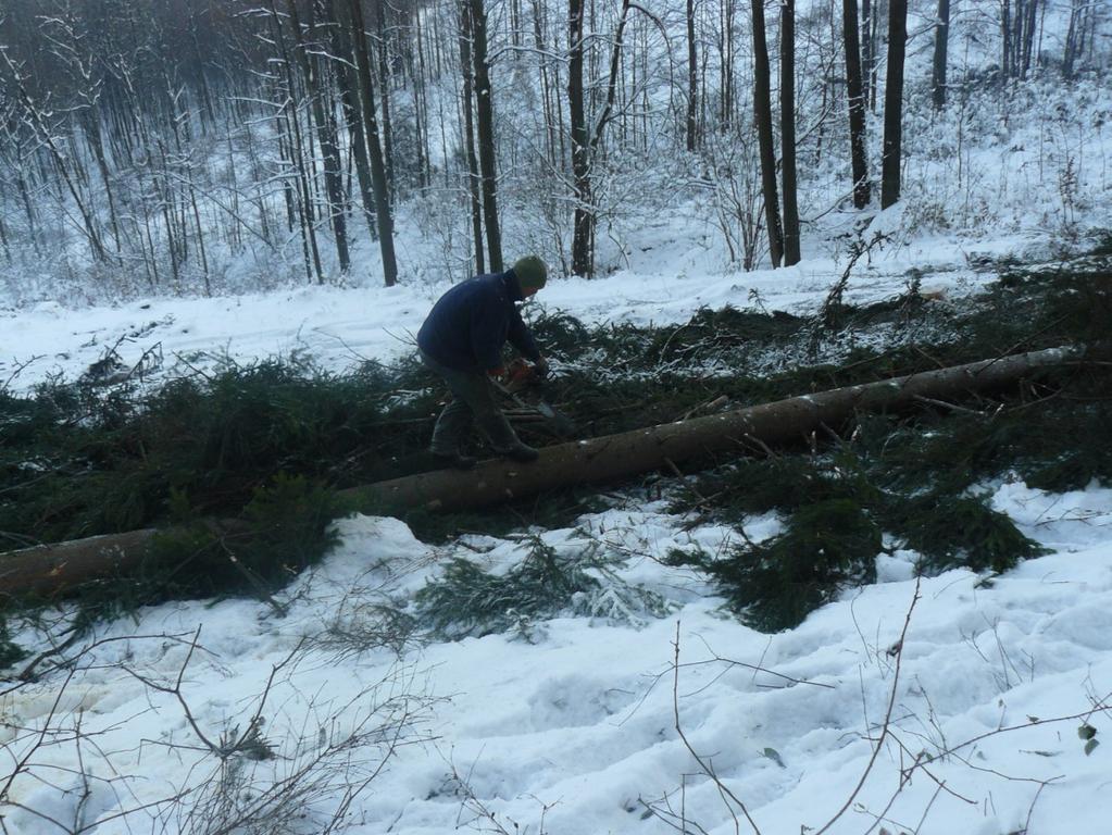 Na obrázku 5.6 je vidět nesprávný postoj při odvětvování, bylo prováděno proti sobě ne od sebe, jak udávají pracovní postupy. Dle NV č. 28/2002 Sb.