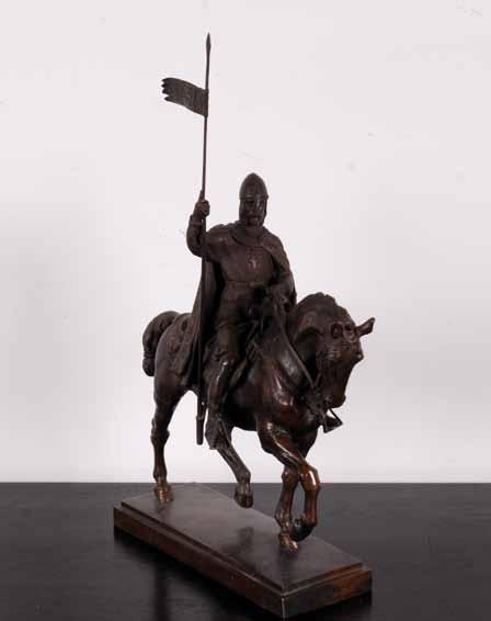 13 Josef Václav Myslbek (1848 1922) Svatý Václav na koni patinovaná bronzová socha, původní odlitek, v. 55, 5 cm, pomník sv.