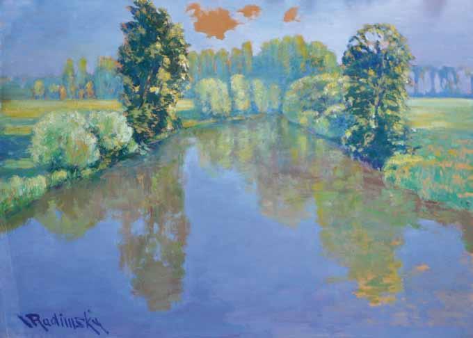 15 15 Václav Radimský (1867 1946) Řeka v krajině olej, karton, 70 x 100 cm, sign. LD Radimský, rám. Nabízená položka je dílem významného českého autora, který se výrazně prosadil i v zahraničí.
