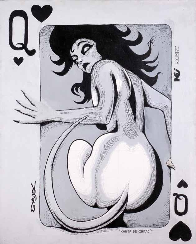 23 23 Kája Saudek (1935 2015) Karta se obrací olej, plátno, 100 x 80 cm, sign.