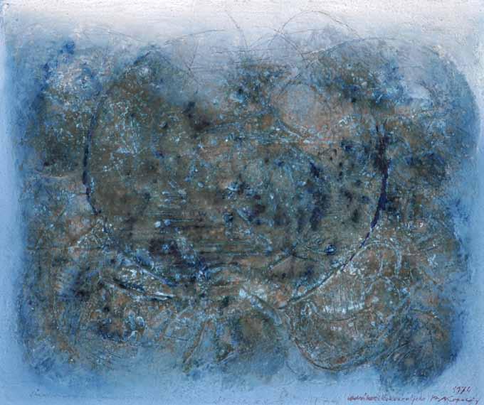 29 29 Bohdan Kopecký (1928 2010) Lávová pole kombinovaná technika, olej, plátno, 1974, 58 x 69 cm, sign.