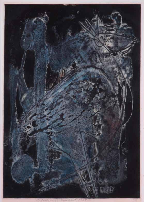 80 80 Vladimír Boudník (1924 1968) Kompozice strukturální grafika, 1968, 49,5 x 35 cm, sign. DU Vladimír Boudník 1968, rám, č.