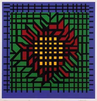 100 101 Victor Vasarely (1906 1997) 102 Z cyklu Kostky serigrafie, 54 x 44,5 cm, sign.