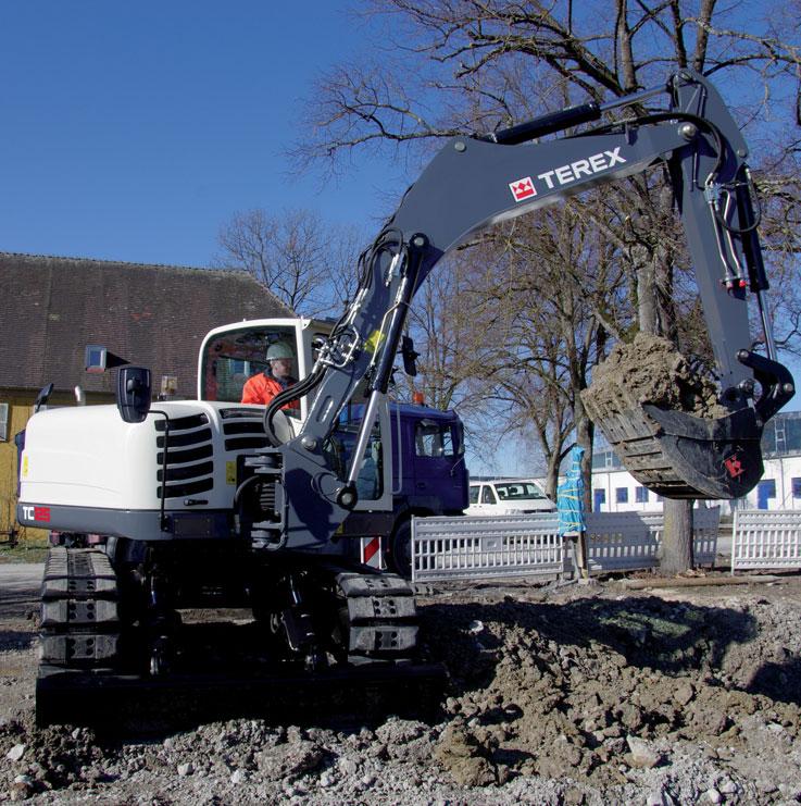 Řízení Terex Fingertip Pomocí funkce Terex Fingertip probíhá elektroproporcionální ovládání hydraulických funkcí zcela snadno díky použití kolébkového přepínače na joysticku.