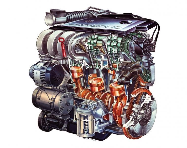 KONSTRUKCE KLIKOVÝCH HŘÍDELÍ AUTOMOBILOVÝCH MOTORŮ Obr. 15 VR6 značky Volkswagen [10] 1.4 W MOTORY Válce motoru jsou uspořádány ve tvaru,,w. W motory mají dvě konfigurace rozdělení řad válců.