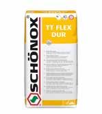 PLUS PLUS PLUS Lepidla na dlažbu a kámen 37 SCHÖNOX TT FLEX DUR Cementové flexibilní lepidlo pro extrémní namáhání v exteriéru Nenasákavé lepidlo pro tekuté lože. Ideální pro balkóny a terasy.