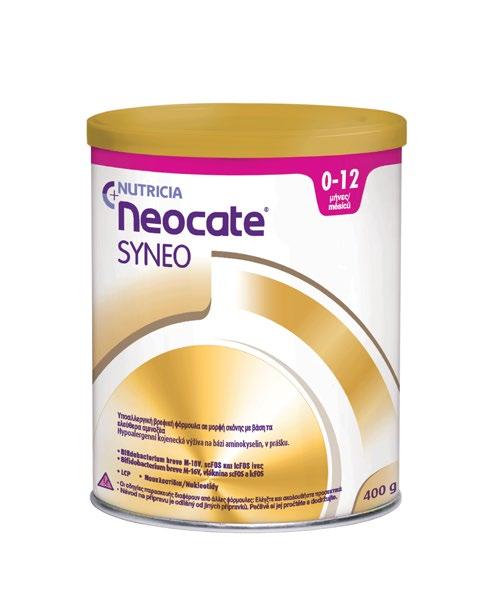 NEOCATE SYNEO PRVNÍ A JEDINÁ HYPOALERGENNÍ FORMULE SE SYNBIOTIKY PRO KOJENCE S POTRAVINOVÝMI ALERGIEMI* 1-3,8 Unikátní složení Neocate Syneo obsahuje: Probiotikum Bifidobacterium breve M-16V Původně