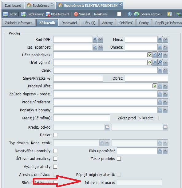 Společnosti Do evidence zákazníků byl přidán vstup interval fakturace pro sběrné faktury (počet dní, po kterém by