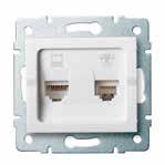 Zásuvka datová-telefonní, (RJ45 Cat 6+RJ11) / Zásuvka dátová-telefónna, (RJ45 Cat 6+RJ11) 25113 5905339251138 02-1440-002 Bílý/Biely