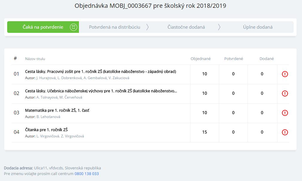 Prehľad objednávok Edičný portál eviduje všetky objednávky vašej školy aktuálne aj uzavreté.