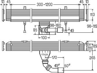 30 stavební výška 90 160 mm odtok DN 40/50 volitelně sanační model základní