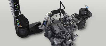 16 Motor a převodovka 17 Ideál efektivity Úspora paliva se systémem SCR Výkonové spektrum řady 500 Vario je v rozsahu od 125 do 165 koní maximálního výkonu.
