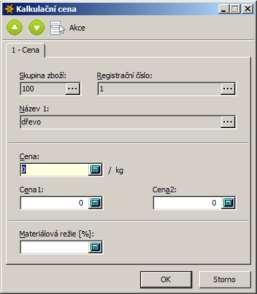 Nakupované materiály Nastavení kalkulačních cen u nakupovaných materiálů lze provádět: Ručně