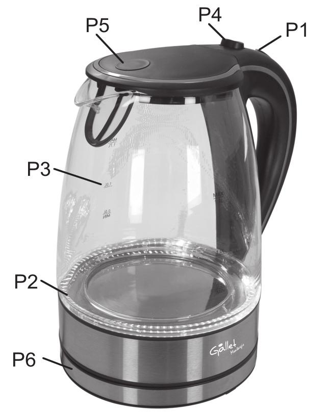 ENG INSTRUCTIONS FOR USE Before you start using your new kettle: Before you use your new kettle for the first time, please, boil water and pour it away.