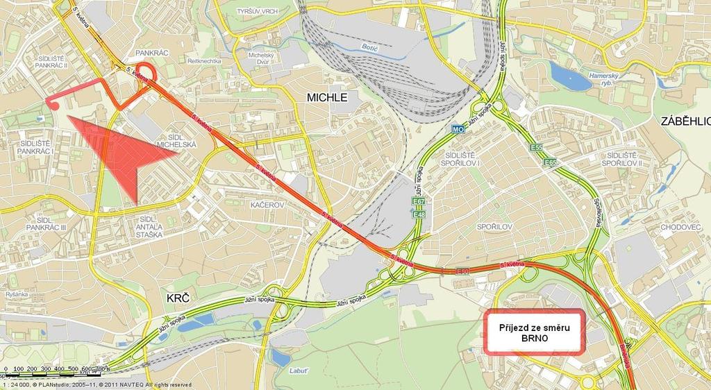 Sbírka interních aktů řízení generálního ředitele HZS ČR - částka 33/2011 Strana 7 Příjezd k místu konání akce ze směru BRNO Příloha č.