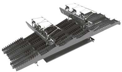 Rovnoměrný tok slámy na dole otevřených vytřásadlech dlouhých 4,40 m zaručuje bezpečnou separaci všech zbytkových zrn.